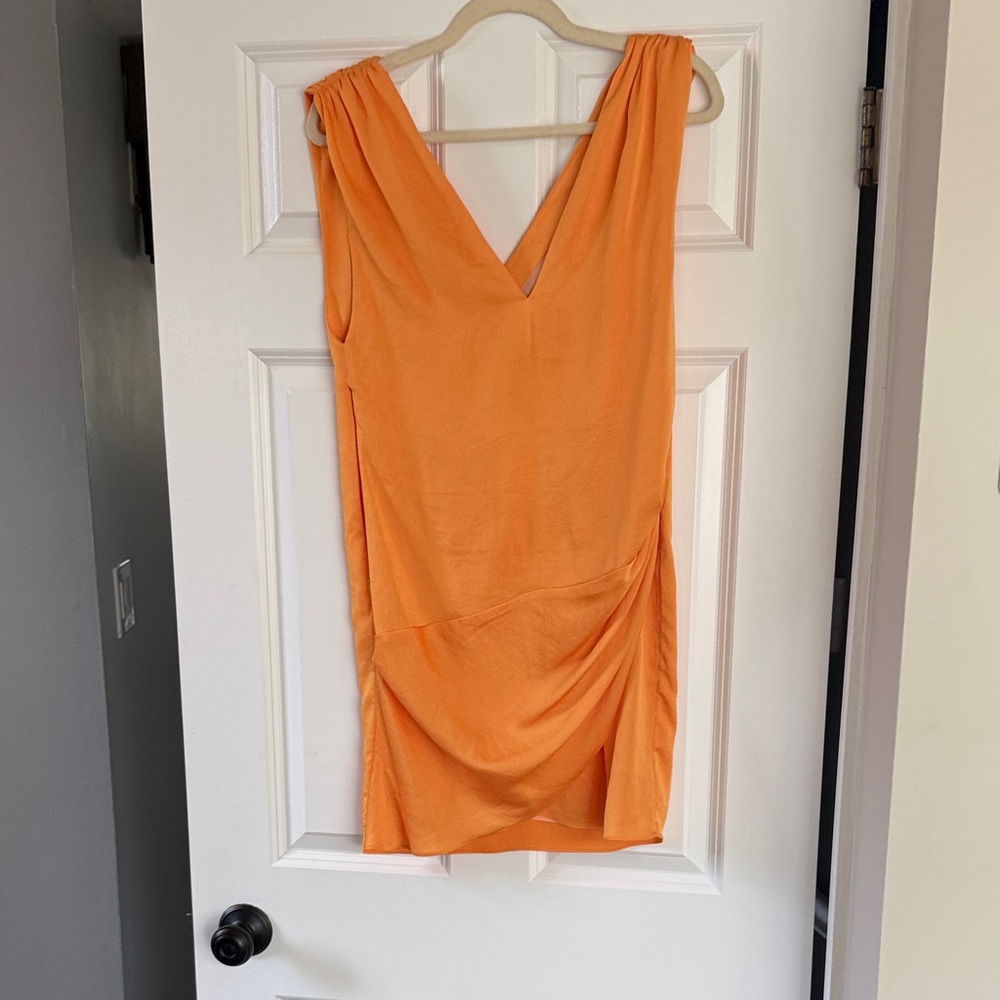 IRO Bright Orange V-Neck Dress